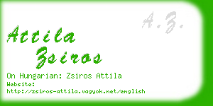 attila zsiros business card